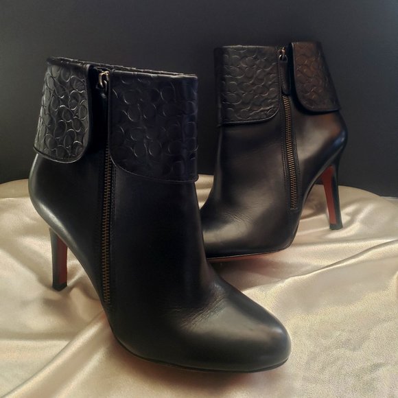 Coach 11 Black Leather Ankle Boots - Picture 1 of 1